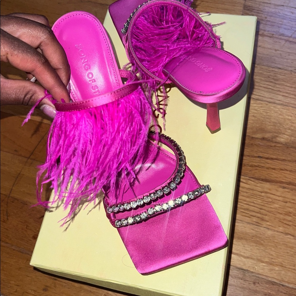 Song of Style Pink Feather Heel